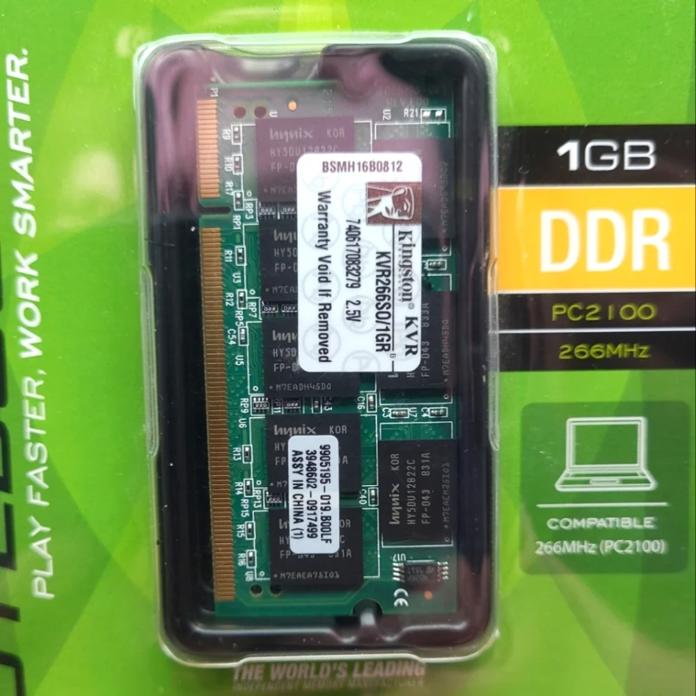 NEW IN PACKAGE KINGSTON NOTEBOOK MEMORY DDR/PC2 100 266MHZ